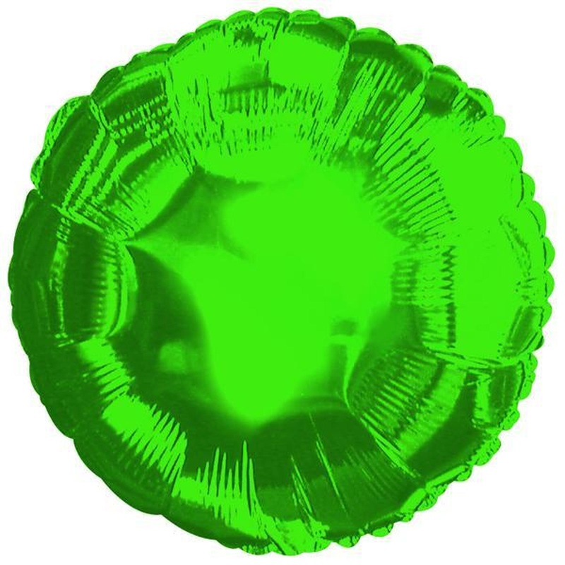 18″ Green Round Foil Balloon