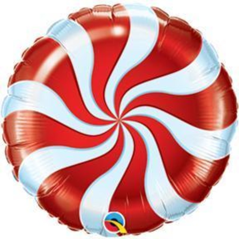 18″ Round Candy Swirl Red Balloons