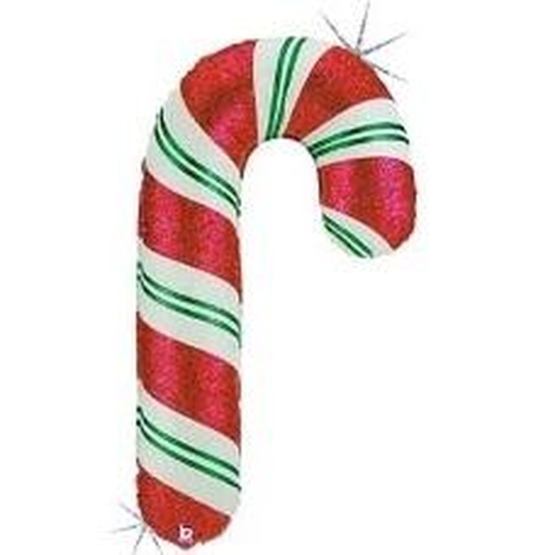 41″ Holographic Candy Cane Shape Balloon