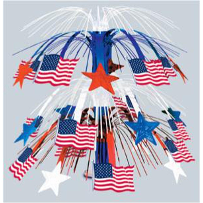 “18” Rwb Star Cascade Centerpiece”