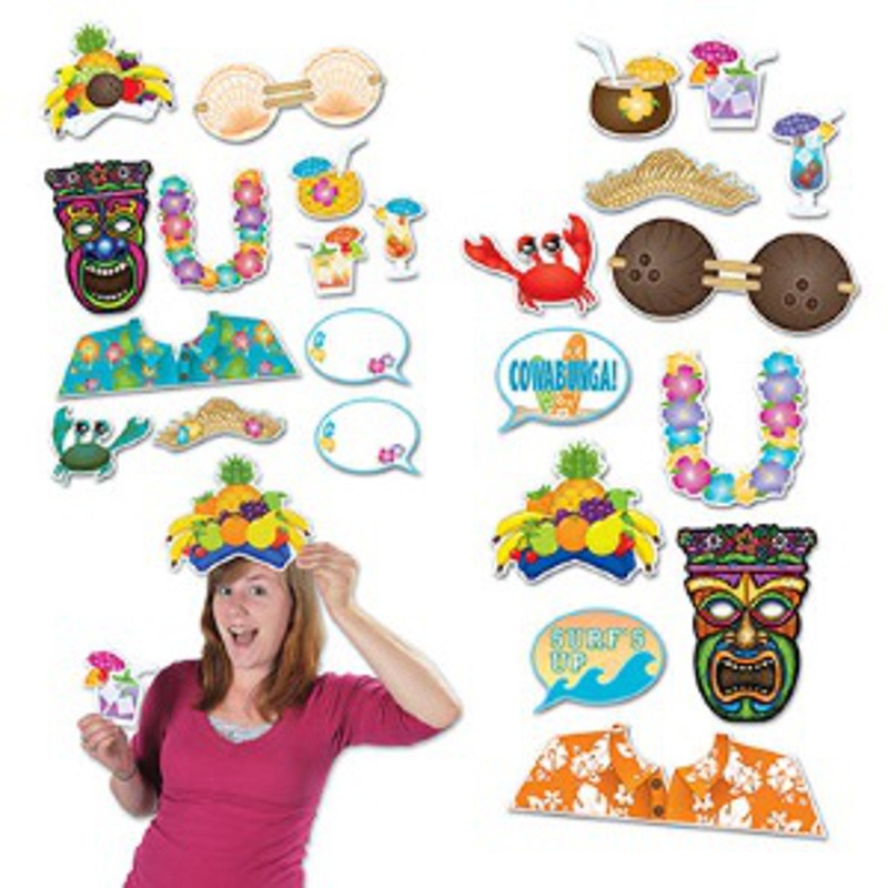 “12-Pack Of Luau Photo Fun Signs”