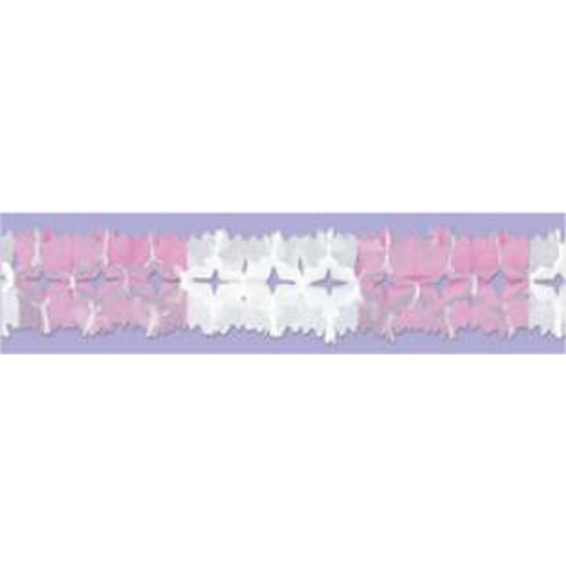 “14.5′ Pink And White Pageant Garland – Elegant Event Decoration”