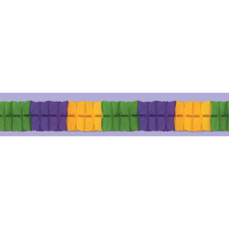 “12′ Gold, Green, And Purple Leaf Garland”