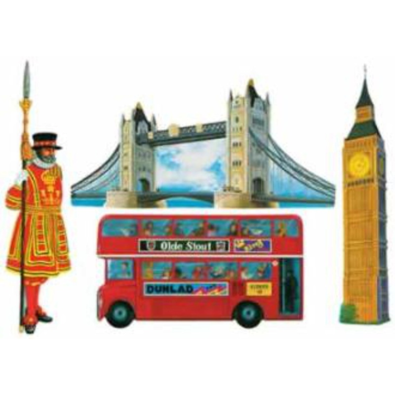 “16” British Cutouts 4/Pkg – Iconic British Symbols Decoration Set”