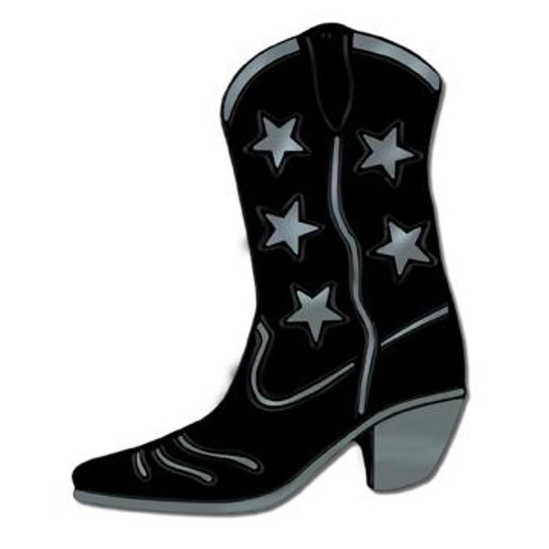 “16” Foil Cowboy Boot Silhouette – Black (Blk)”