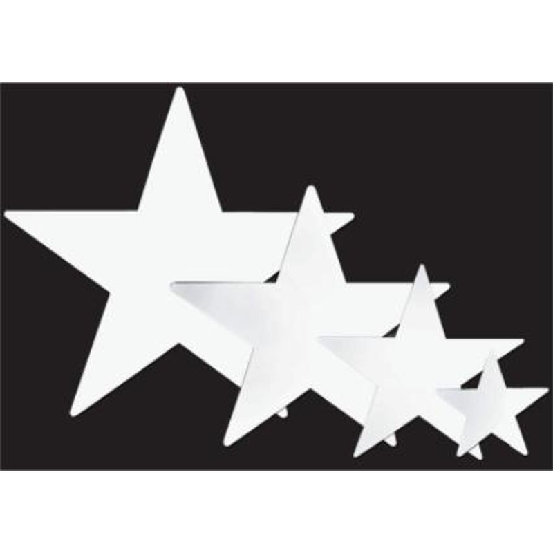 “12” White Foil Star Bulk Pack For Events And Parties”