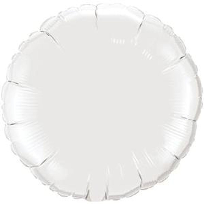 “18” Round Mylar White Balloon”