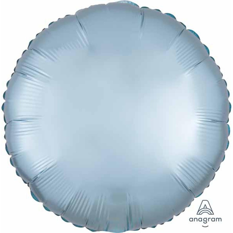 “18” Round Pastel Blue Satin Luxe Tablecloth – Flat Design”