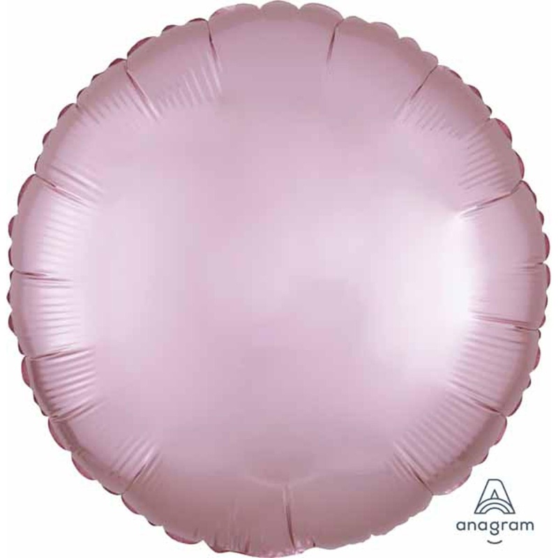 “18” Round Pastel Pink Satin Tablecloth”