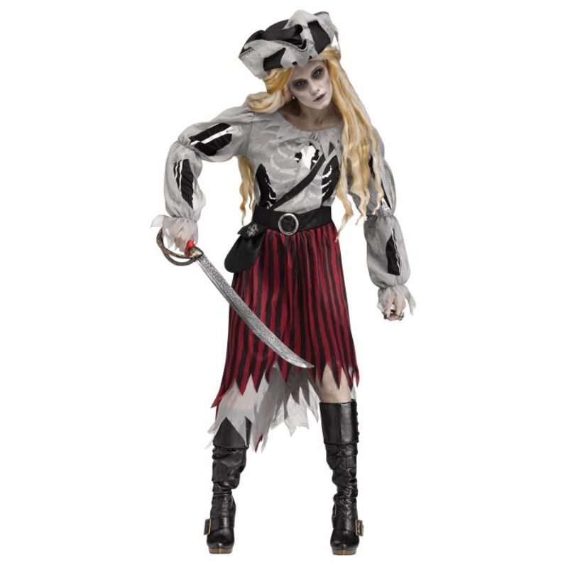 Zombie Pirate Queen Adult Costume – Size 2/8 (1/Pk)