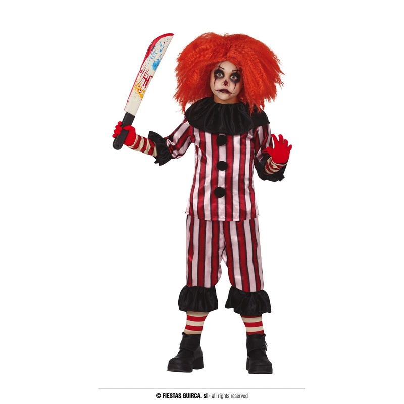 Scary Vintage Clown Boys Halloween Fancy Dress Costume 5-6 Years