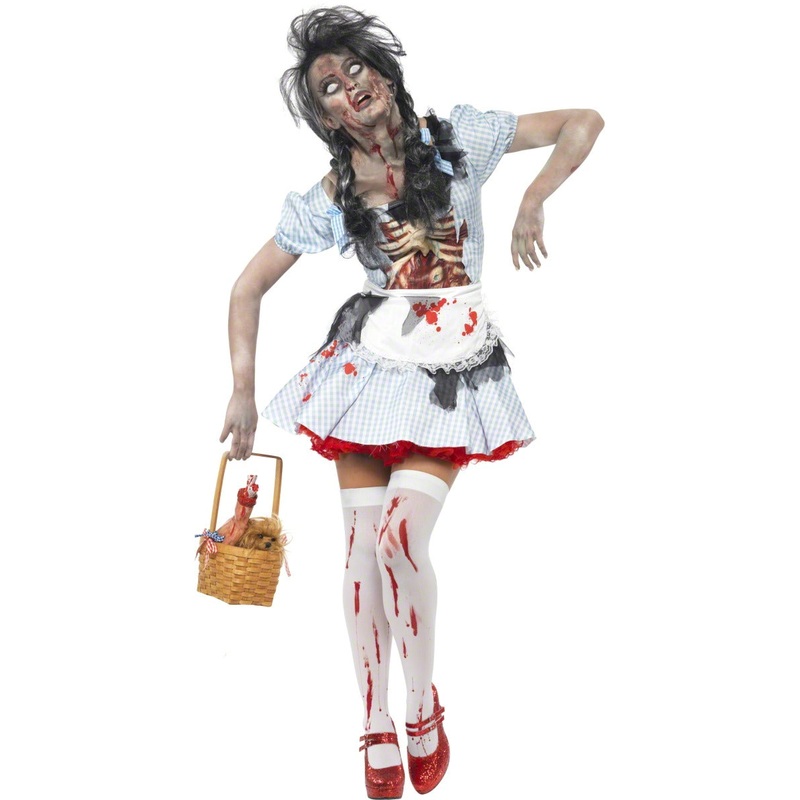 Zombie Dorothy Costume Horror Fancy Dress Medium 12-14