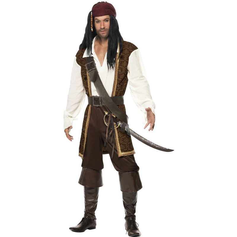 Men’s Deluxe Buccaneer High Seas Pirate Halloween Costume Large 42-44″