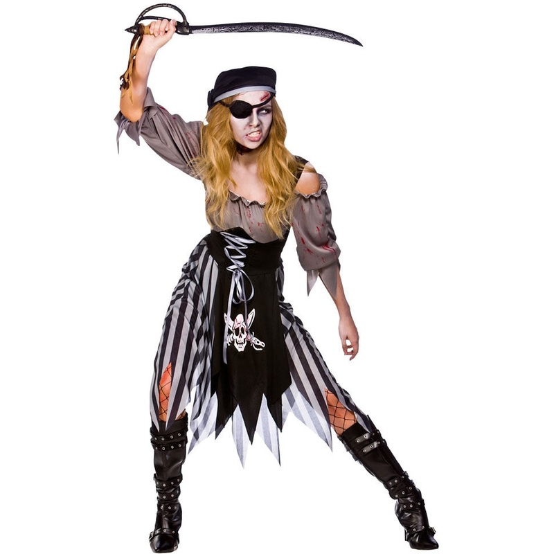 Zombie Cutthroat Pirate Costume Nautical Horror Fancy Dress Small 10-12