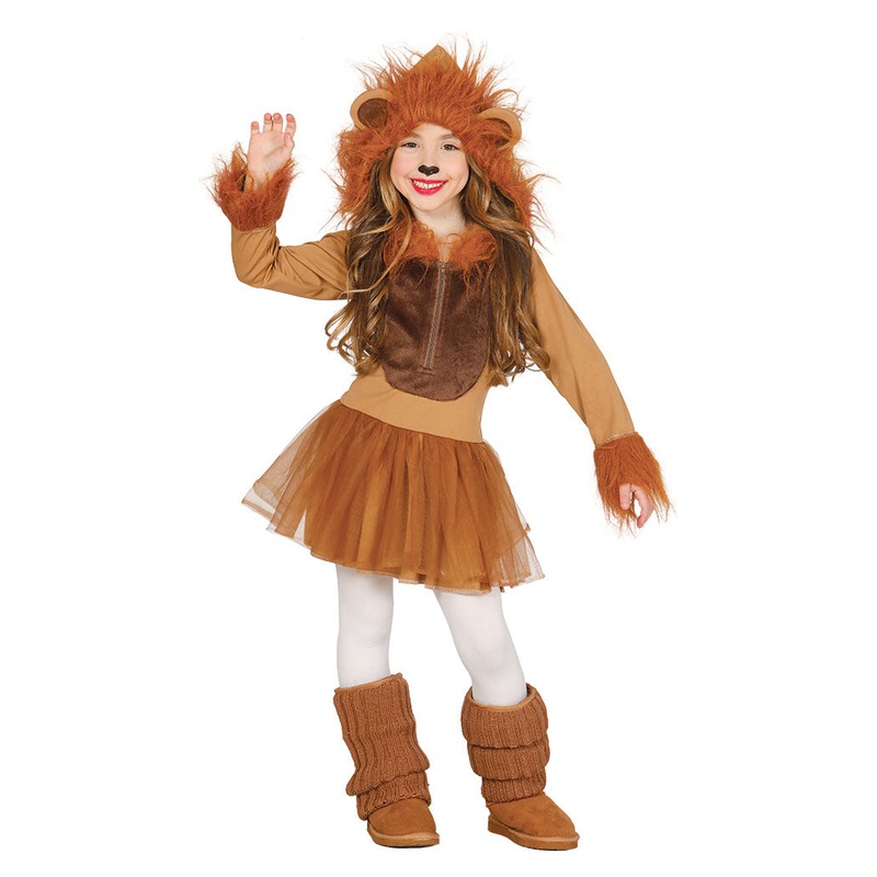 Girls Lion Fancy Dress Jungle Zoo Animal Halloween Costume 3-4 Years