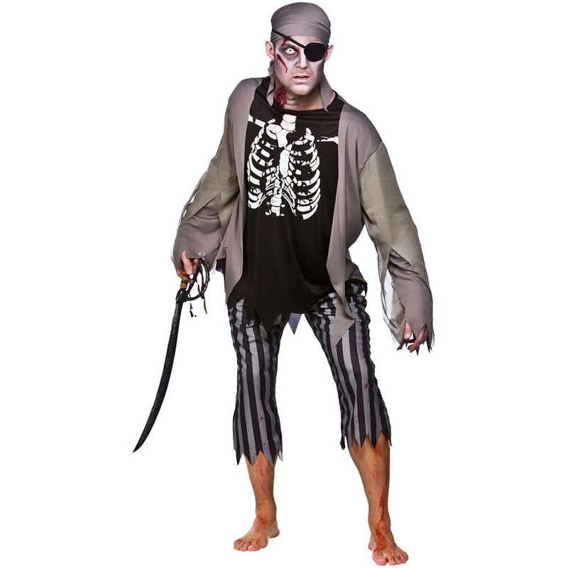 Zombie Skeleton Pirate Sea Adventure Costume Small 34-36″