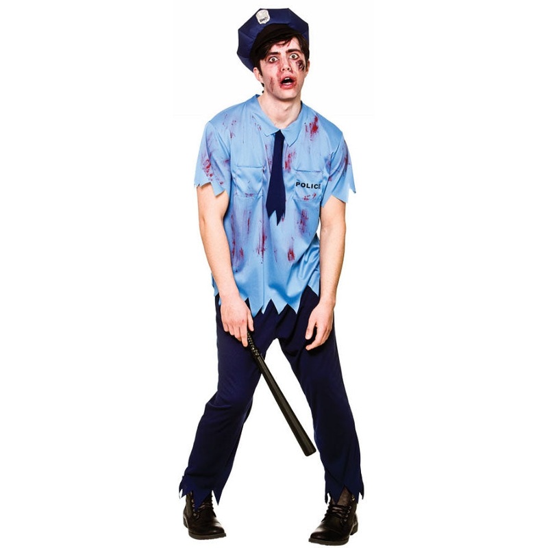Zombie Cop Undead Law Enforcement Mens Costume Medium 38-40″