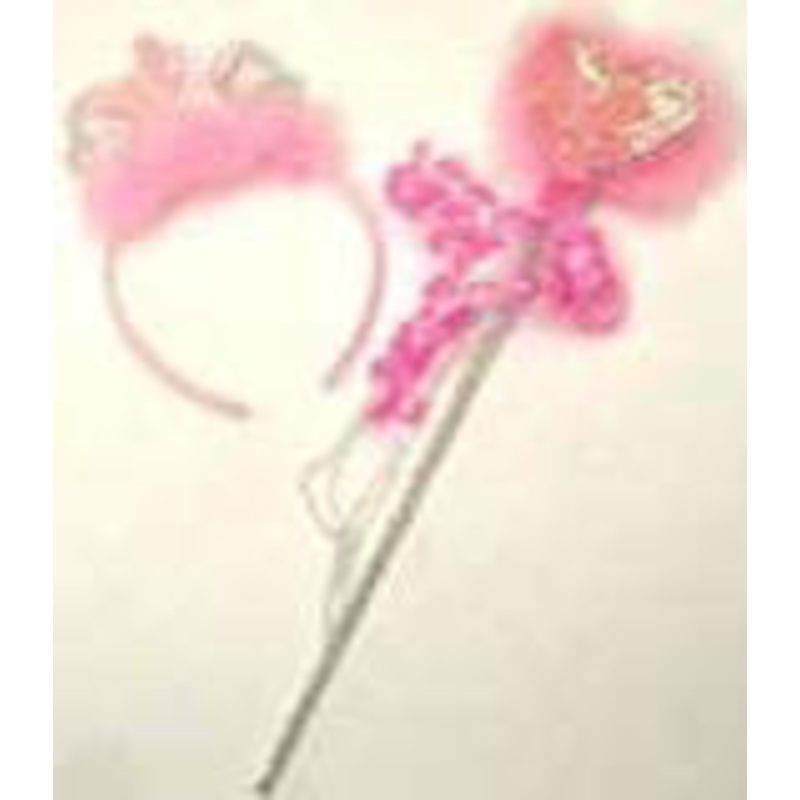 Fairy Headband & Wand Set accented w/Boa & Pearl Pin