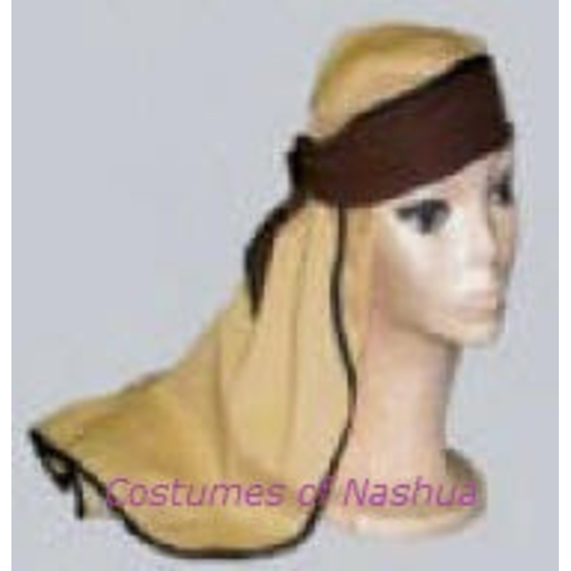 Shepherd Headpiece / Desert Headband / Shemagh Black w/Black Trim