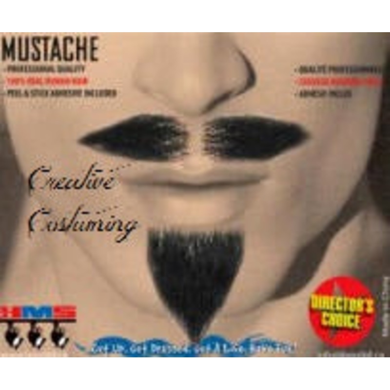 100% Human Hair  Pirate Moustache & Goatee Set Black
