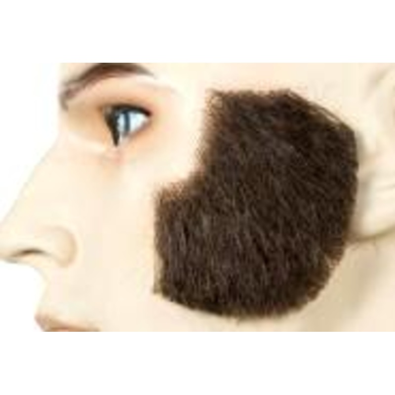 100% Human Hair  Muttonchops 2.5″ Black (1)