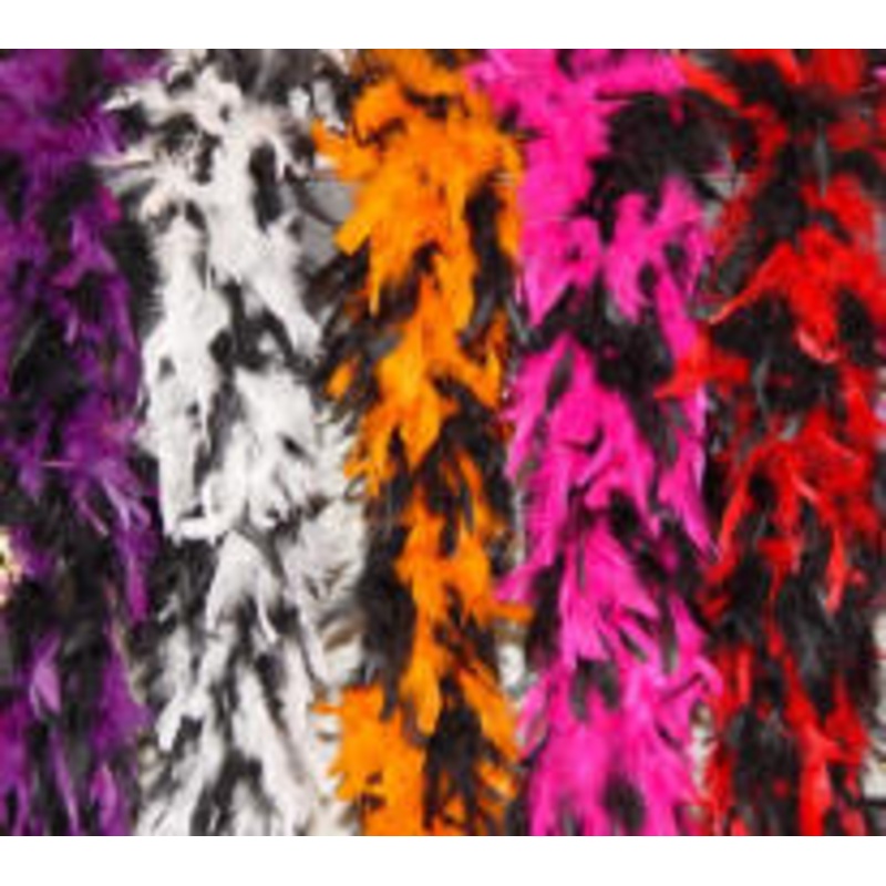 6′ Chandelle Feather Boa 55-65 Gram  Black Two-Tone Purple/Black (203)
