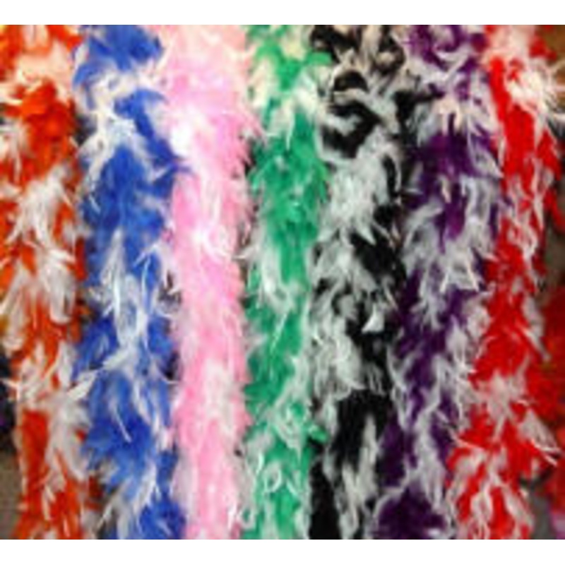 6′ Chandelle Feather Boa 55-65 Gram  White Two-Tone Burnt Orange/White