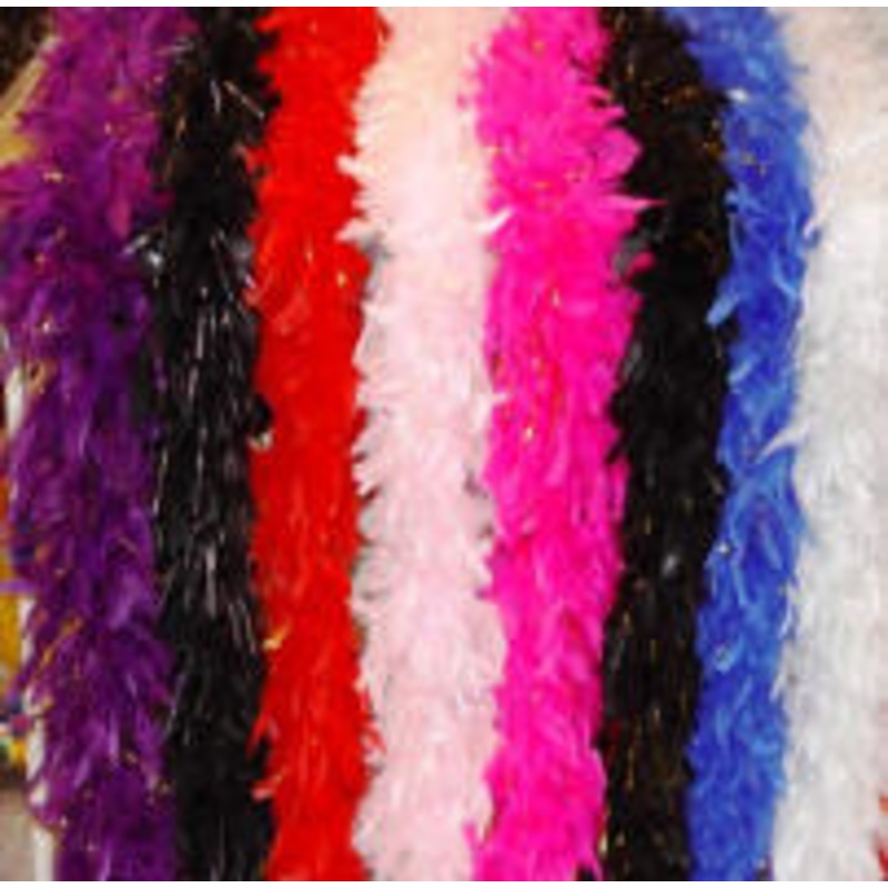 6′ Chandelle Feather Boa 55-65 Gram  with Tinsel Purple/Gold (903)