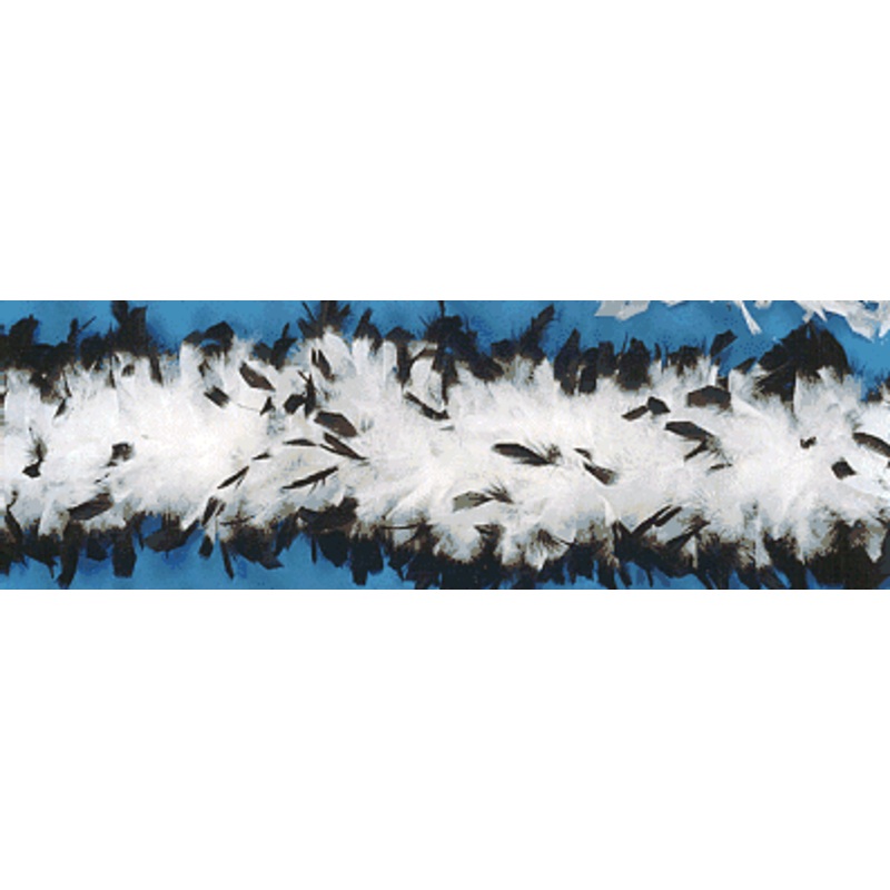 6′ Two Tone Chandelle Boa 90 Gram White/Black Tips