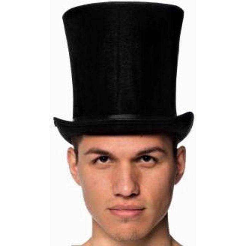 Suede Curved  Bell Top Hat Black (slight dent/damage to top of hat)