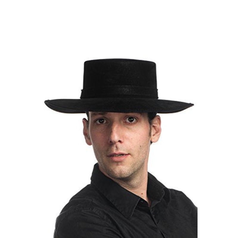 Zorro Hat / Spanish Flamenco / Gaucho / Faux Leather Black