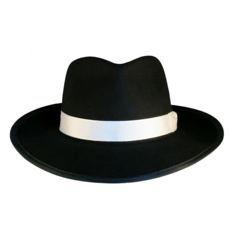 Zoot Hat /  Gangster Hat / Deluxe / 100% Wool Black S / 6 3/4 / 6 7/8