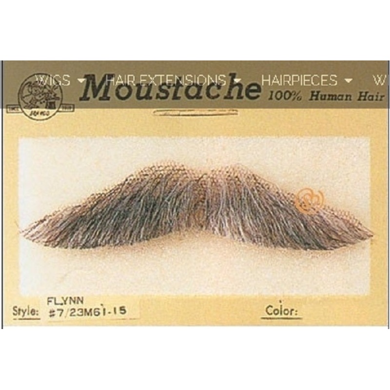 100% Human Hair Errol Flynn Moustache Black