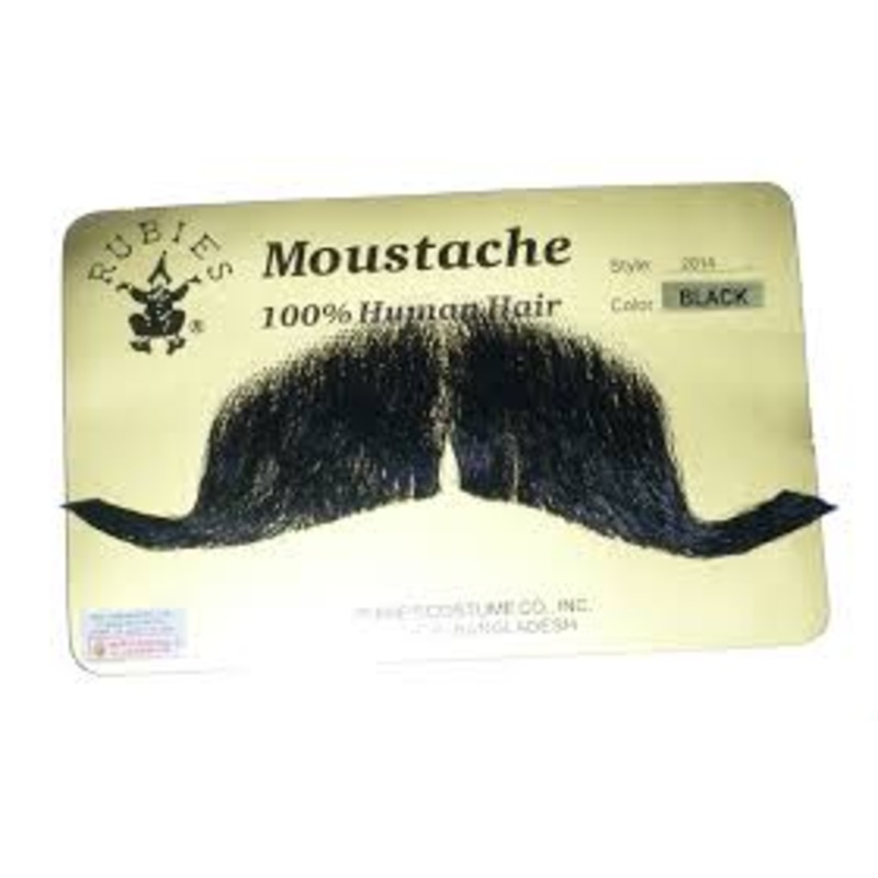 100% Human Hair Moustache / Colonel Major Character Black
