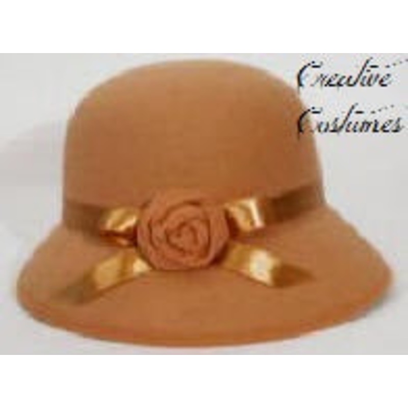 Cloche Hat Tan