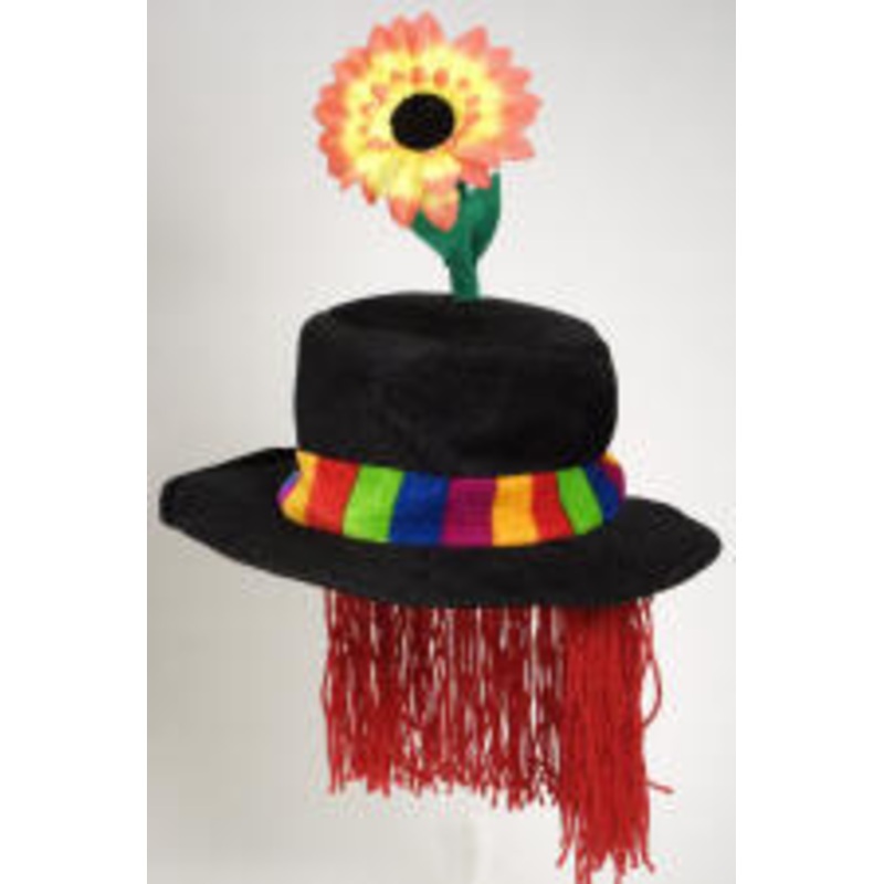 Clown Hat with Red Hair & Flower