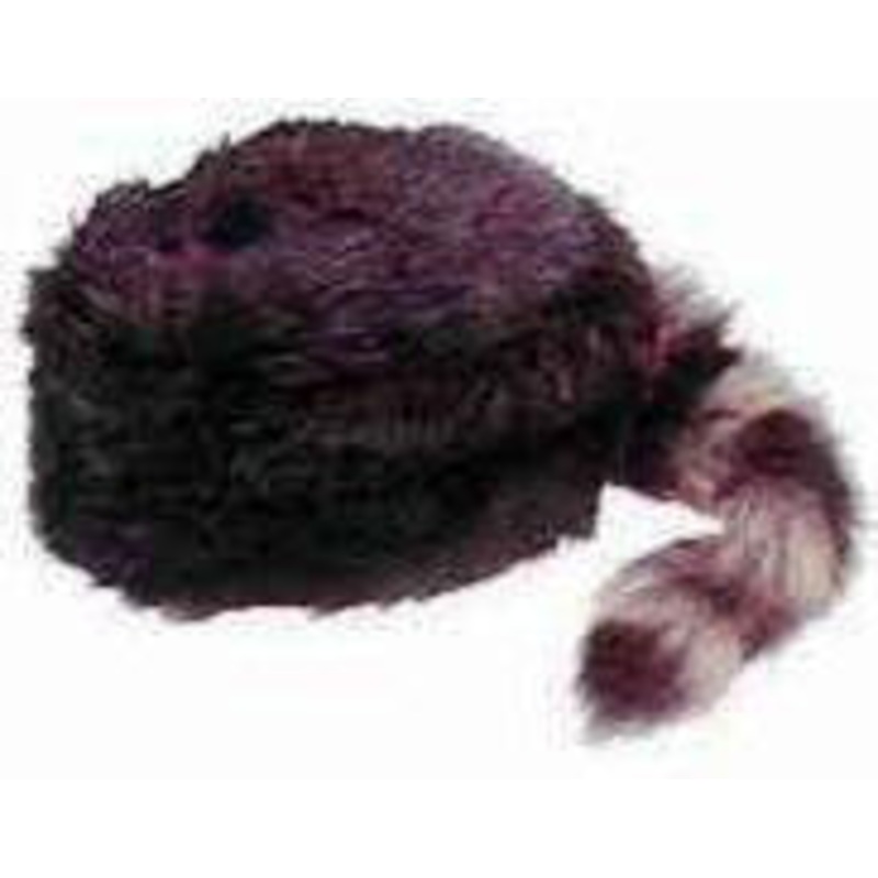 Coonskin Fur Hat / Real Fur Tail /  Davy Crockett / Mountain Man / Daniel Boone L