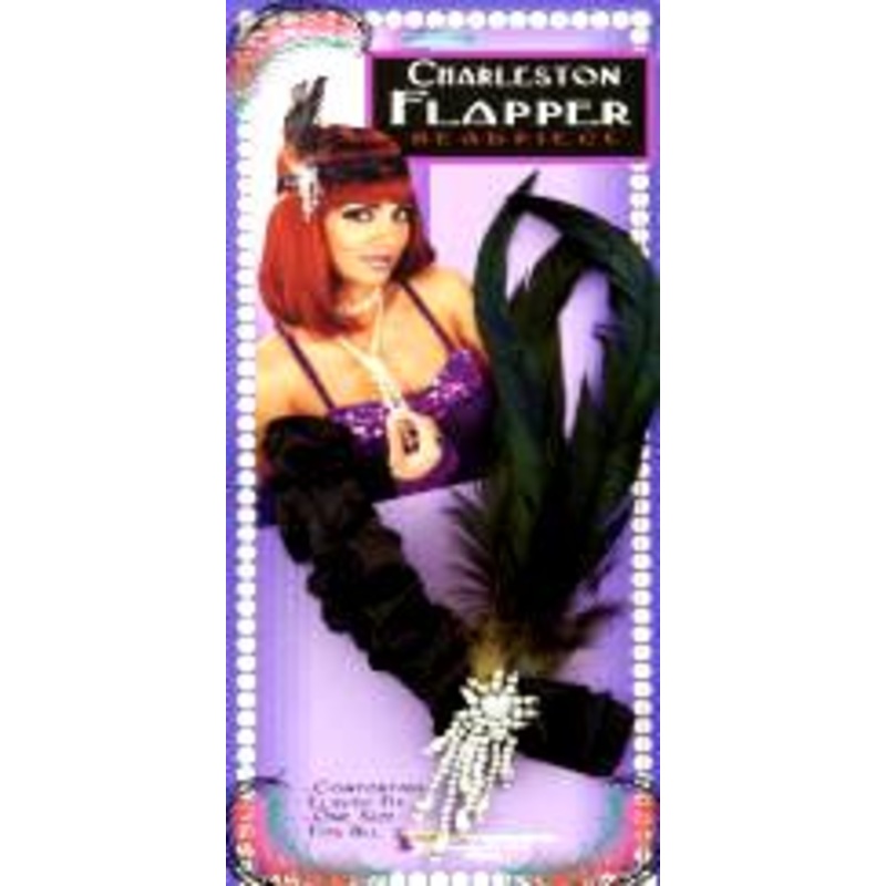 Charleston Flapper Headband Black