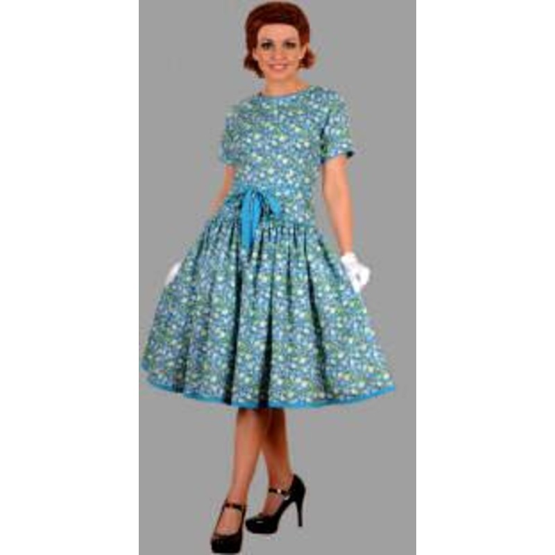 1960’s Dress S (B:34 / W:26 / H:26) Blue