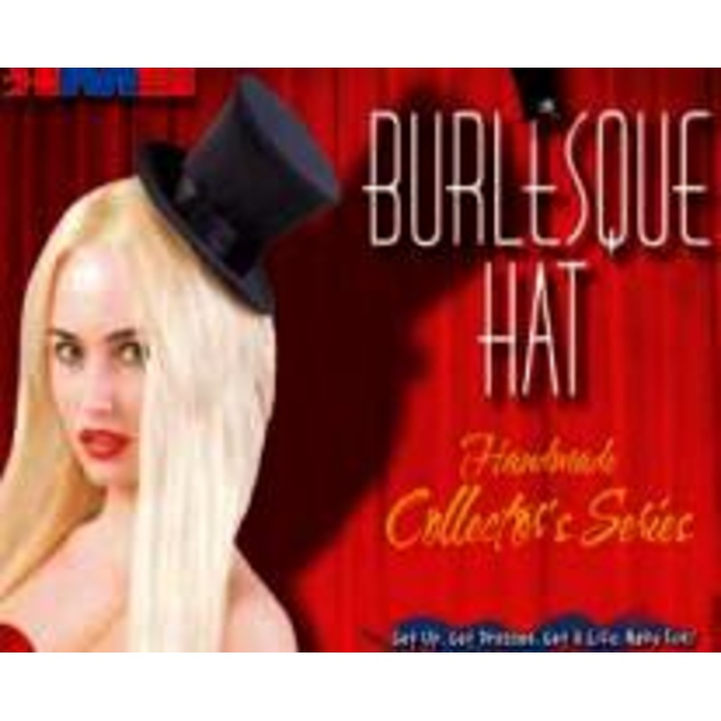 Burlesque Hat Hand Crafted  Mini/Small Top Hat Black/Satin