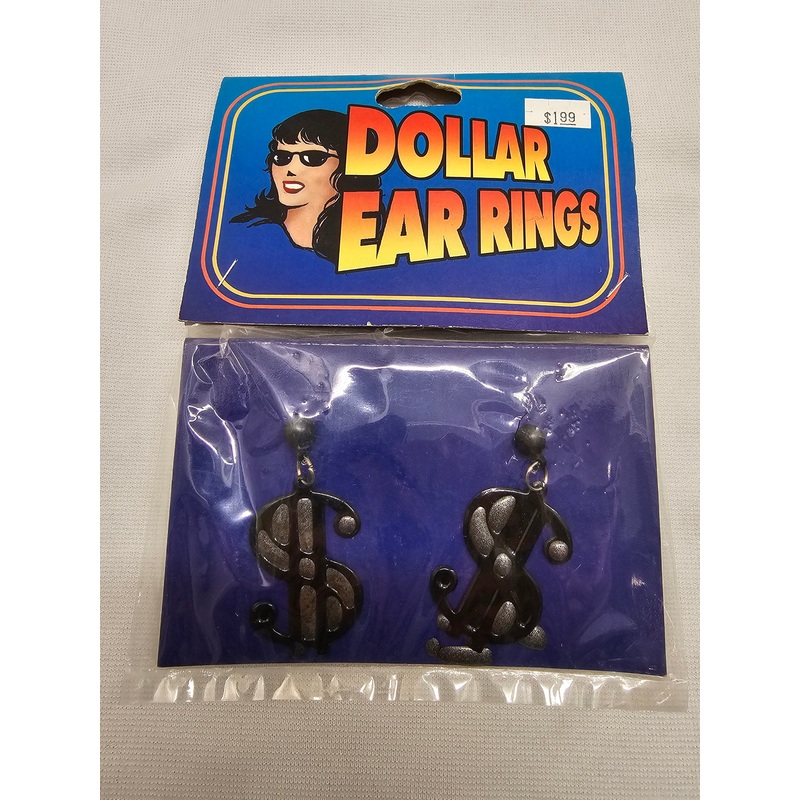 Black Dollar Sign Earrings