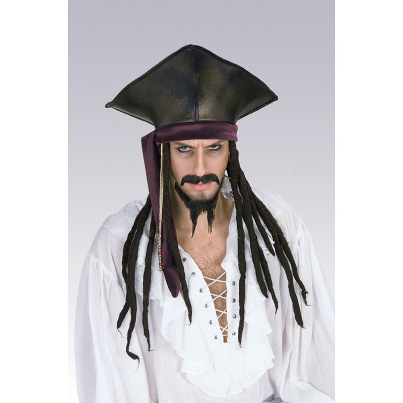 Caribbean Pirate Hat w/Dreads