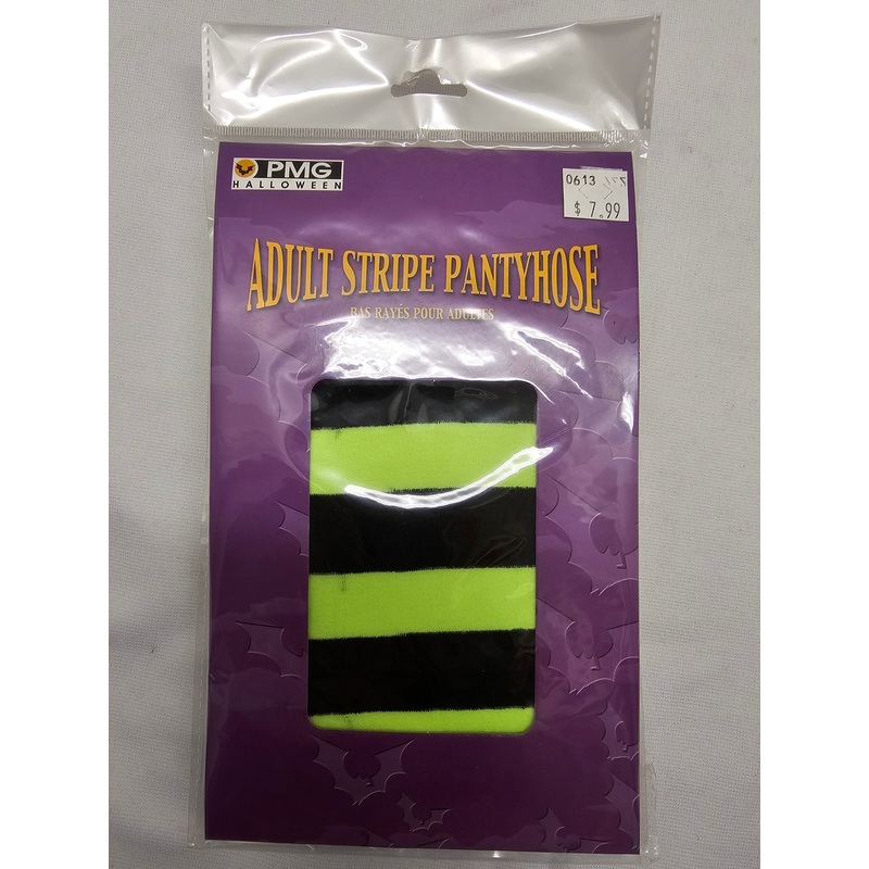 Adult Striped Pantyhose Green