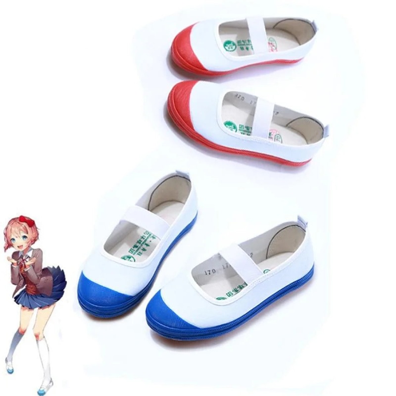 Doki Doki Literature Club Sayori Monika Yuri Natskuki Cosplay Shoes N00484 red #34(22cm)